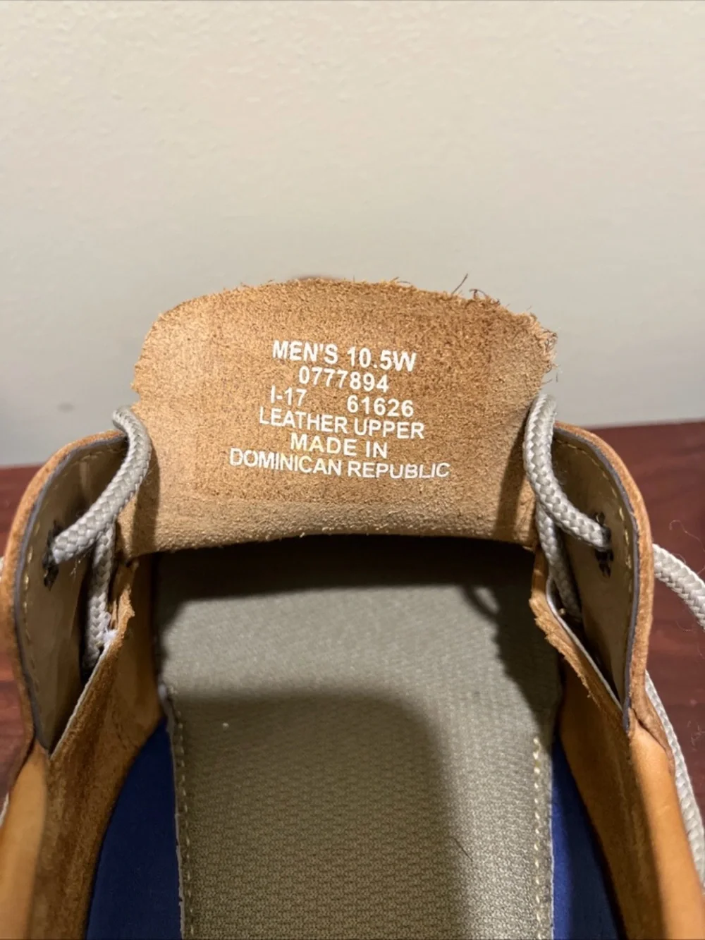Sperry Tan Leather 2-Eye Boat Shoes with Gray Laces
